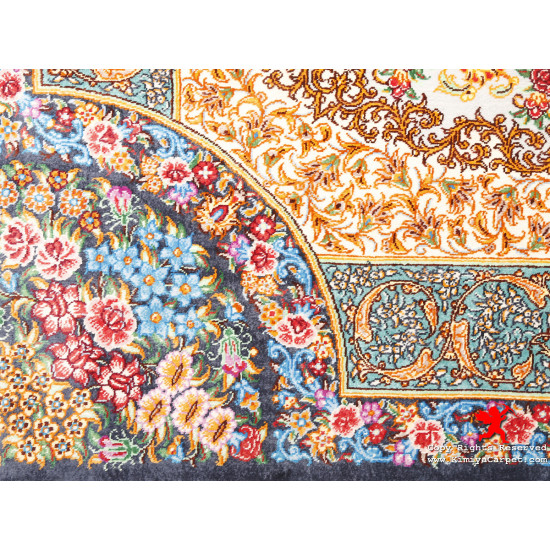 Medallion Design Silk Qum Rug - RQ5008 Medallion Design Silk Qum Rug - RQ5008
