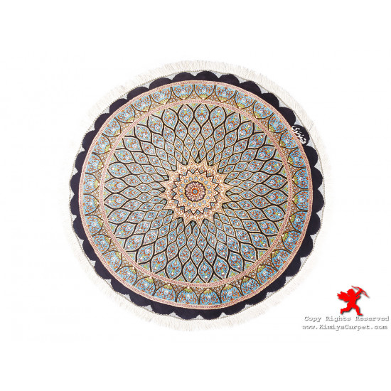 Medallion Design Silk Qum Rug - RQ5012 Medallion Design Silk Qum Rug - RQ5012