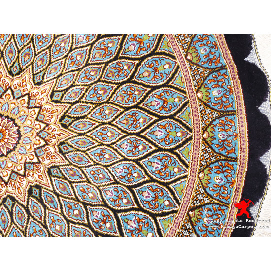 Medallion Design Silk Qum Rug - RQ5012 Medallion Design Silk Qum Rug - RQ5012