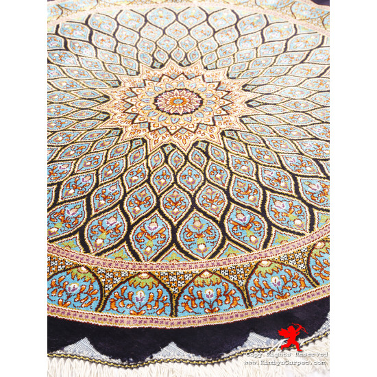 Medallion Design Silk Qum Rug - RQ5012 Medallion Design Silk Qum Rug - RQ5012