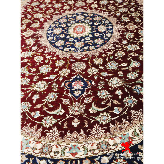 Medallion Design Silk Qum Rug - RQ5013 Medallion Design Silk Qum Rug - RQ5013