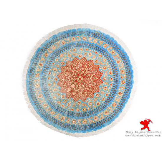 Medallion Design Silk Qum Rug - RQ5014 Medallion Design Silk Qum Rug - RQ5014