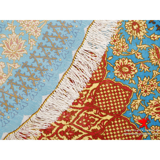 Medallion Design Silk Qum Rug - RQ5014 Medallion Design Silk Qum Rug - RQ5014
