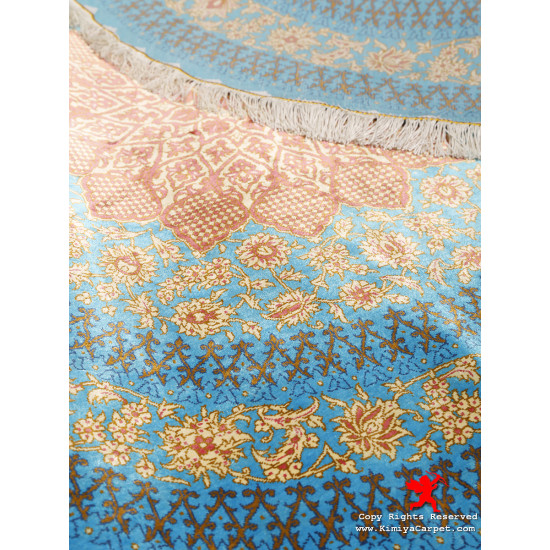 Medallion Design Silk Qum Rug - RQ5014 Medallion Design Silk Qum Rug - RQ5014