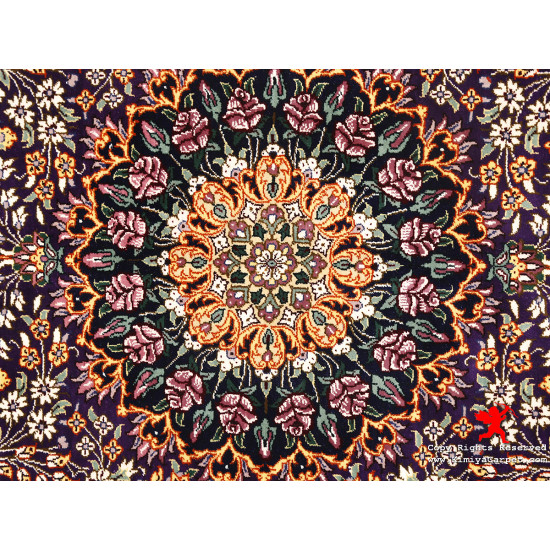 Medallion Design Silk Qum Rug - RQ5015 Medallion Design Silk Qum Rug - RQ5015