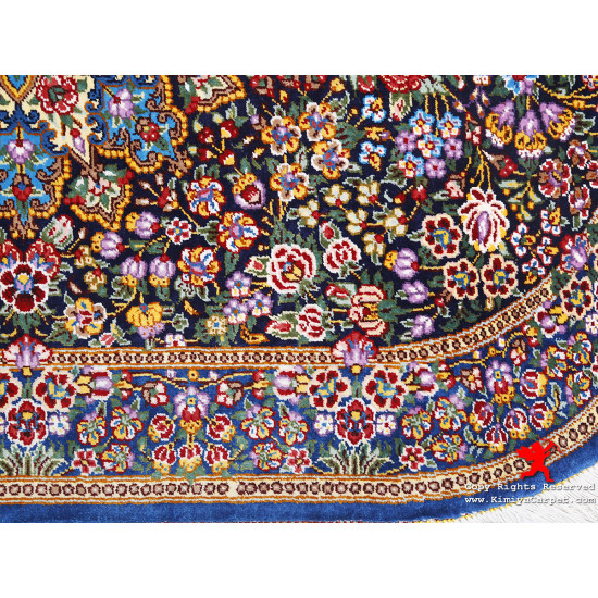 Medallion Design Silk Qum Rug - RQ5021 Medallion Design Silk Qum Rug - RQ5021