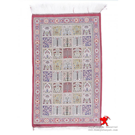 Kheshti Design Silk Qum Rug - RQ5029 Kheshti Design Silk Qum Rug - RQ5029