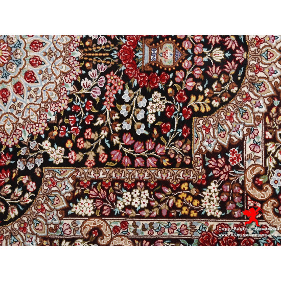 Medallion Design Silk Qum Rug - RQ5037 Medallion Design Silk Qum Rug - RQ5037