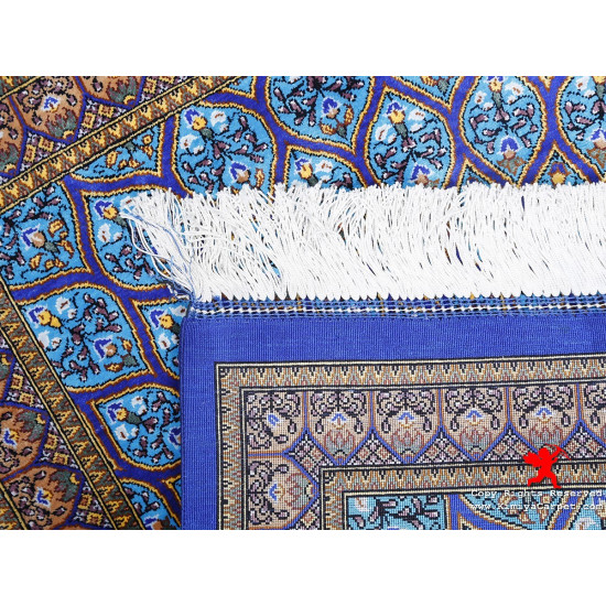 Gonbadi Design Silk Qum Rug - RQ5038 Gonbadi Design Silk Qum Rug - RQ5038