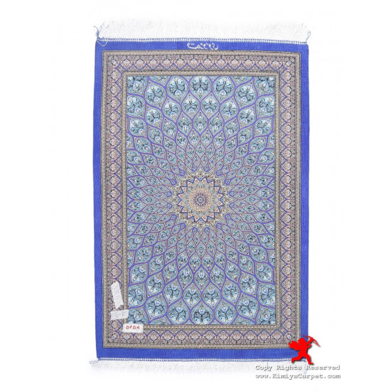 Gonbadi Design Silk Qum Rug - RQ5038 Gonbadi Design Silk Qum Rug - RQ5038