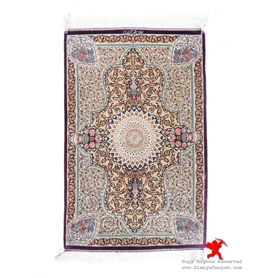 Medallion Design Silk Qum Rug - RQ5039 Medallion Design Silk Qum Rug - RQ5039