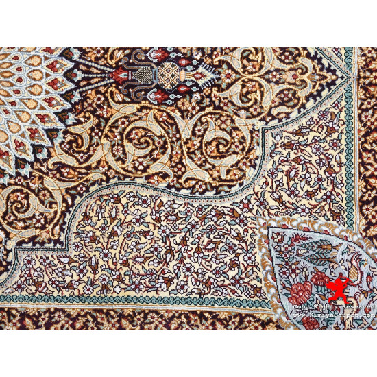 Medallion Design Silk Qum Rug - RQ5039 Medallion Design Silk Qum Rug - RQ5039