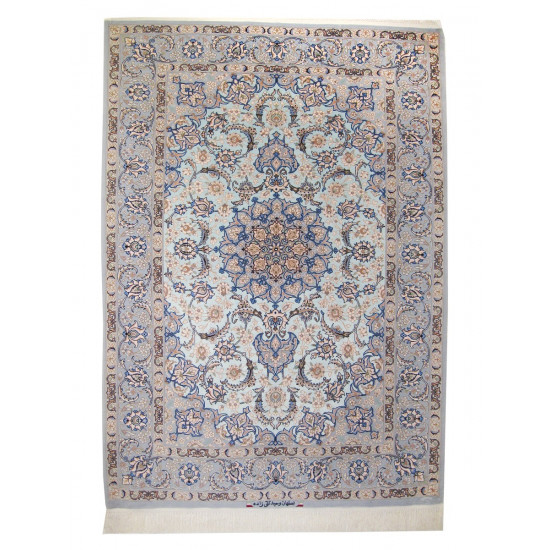 Medalion Eslimi Design Silk & Wool Isfahan Persian Rug - RI5001 Medalion Eslimi Design Silk & Wool Isfahan Persian Rug - RI5001