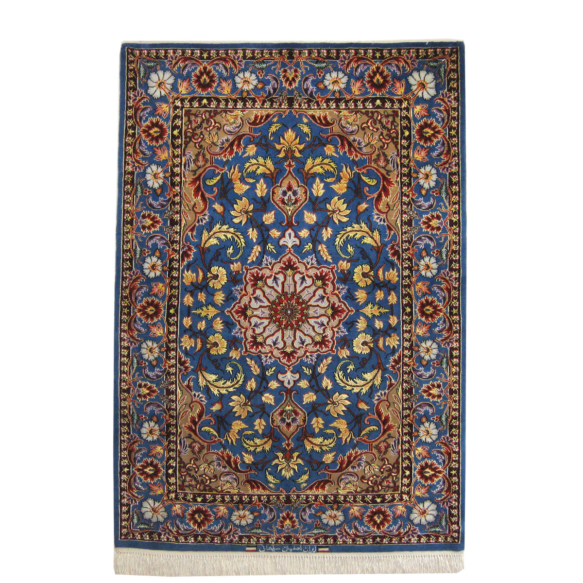 Medalion Design Silk & Wool Isfahan Persian Rug  -  RI5007