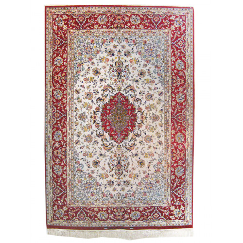 Medalion Design Silk & Wool Isfahan Persian Rug  -  RI5014