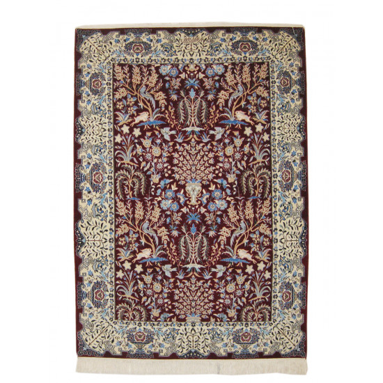 Flower Design Wool & Cotton Nain Persian Rug - RN5003 Flower Design Wool & Cotton Nain Persian Rug - RN5003