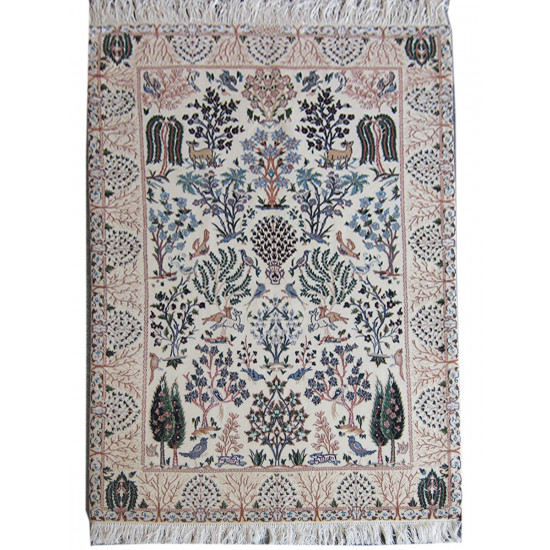 Flower Design Wool & Cotton Nain Persian Rug - RN5011 Flower Design Wool & Cotton Nain Persian Rug - RN5011