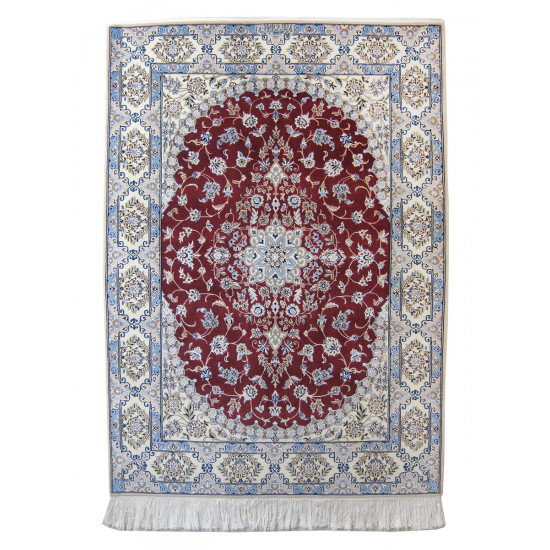 Medalion Design Wool & Cotton Nain Persian Rug - RN5017 Medalion Design Wool & Cotton Nain Persian Rug - RN5017