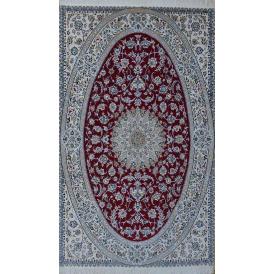 Medalion Design Wool & Cotton Nain Persian Rug - RN5018 Medalion Design Wool & Cotton Nain Persian Rug - RN5018