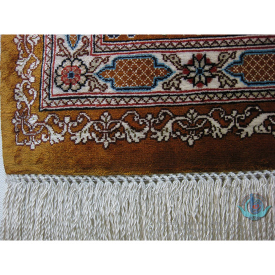 Elegant Kheshti Design Silk Qum Rug - RQ4051 Elegant Kheshti Design Silk Qum Rug - RQ4051