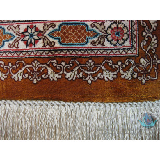 Elegant Kheshti Design Silk Qum Rug - RQ4051 Elegant Kheshti Design Silk Qum Rug - RQ4051