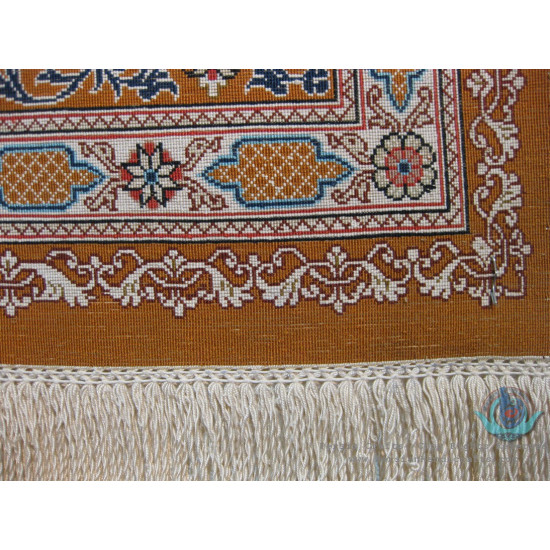 Elegant Kheshti Design Silk Qum Rug - RQ4051 Elegant Kheshti Design Silk Qum Rug - RQ4051