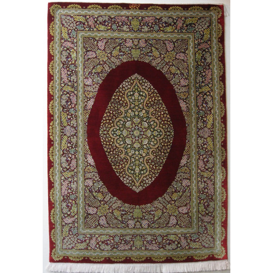 Medallion Design Silk Qum Rug - RQ4055 Medallion Design Silk Qum Rug - RQ4055