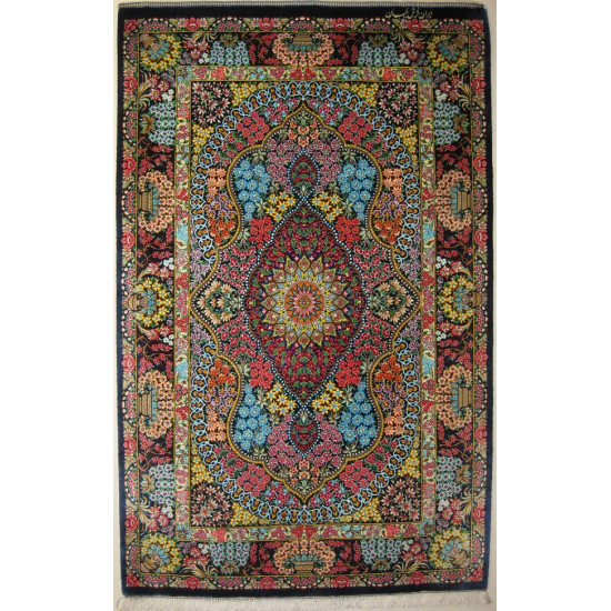 Medallion Design Silk Qum Rug - RQ4057 Medallion Design Silk Qum Rug - RQ4057