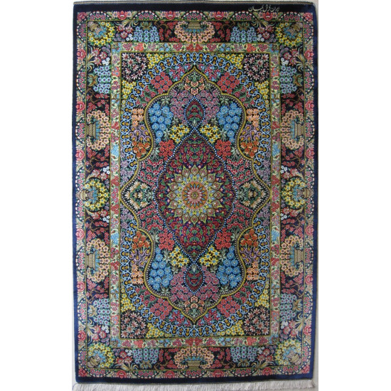 Medallion Design Silk Qum Rug - RQ4057 Medallion Design Silk Qum Rug - RQ4057