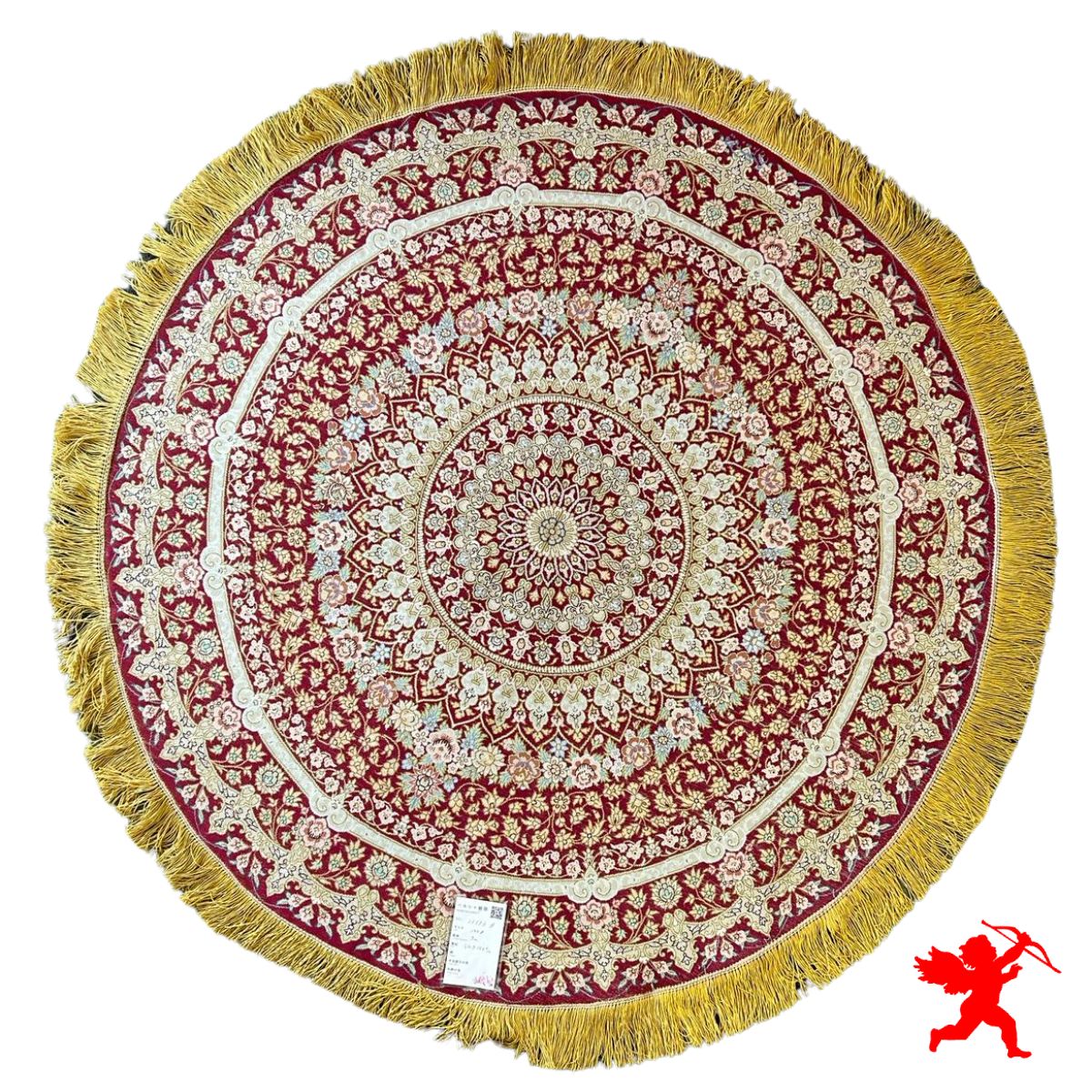 手作りシルク |クムペルシャ絨毯 | ペルシャ絨毯 |RQ8003 |キミヤギャラリ